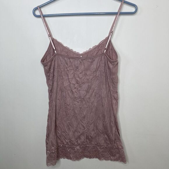 Maurices Cami Women’s Small Pink Lace Trim Crinkle Adjustable Straps Y2K - Picture 4 of 9